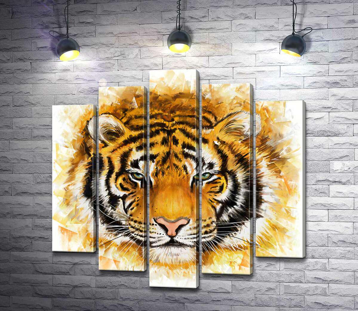 Модульная картина ArtPoster Пушистая морда тигра 100x100 см Модуль №26 (002399)