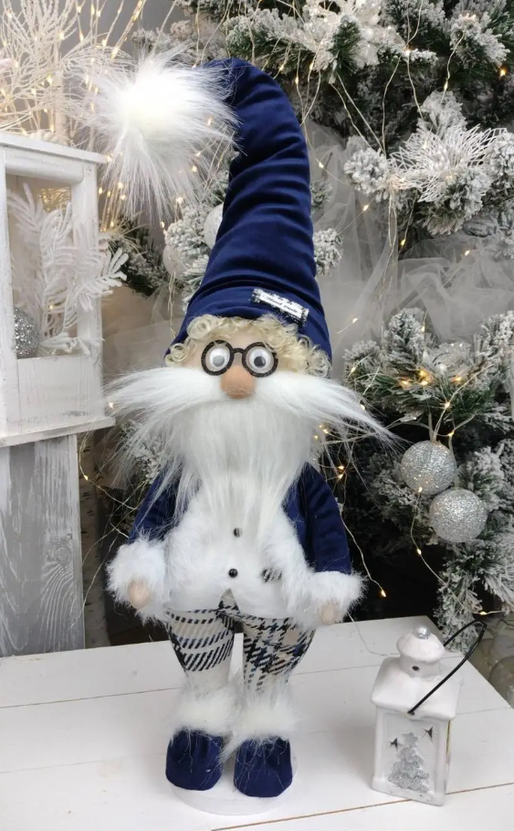 Новорічний Скандинавський Гном 65 см Синій (22392882)