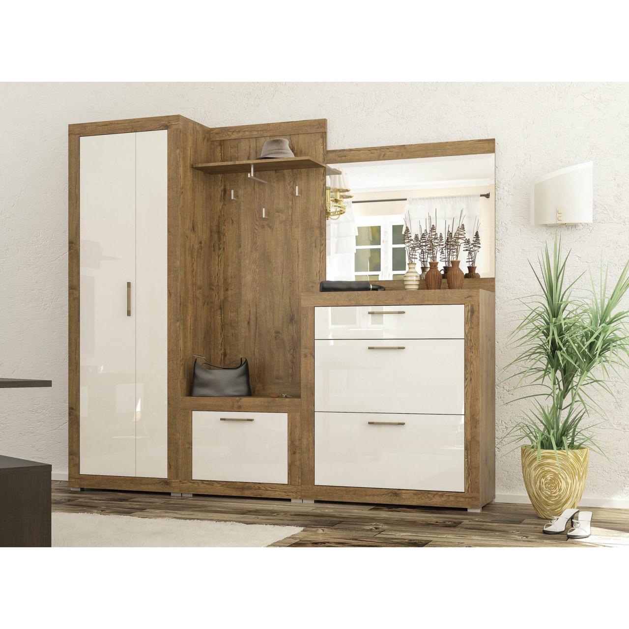 Тумба для взуття Мебель-Сервіс Парма 2Д1Ш Дуб апріл/Білий (26912145) - фото 4 Тумба для взуття Мебель-Сервіс Парма 2Д1Ш Дуб апріл/Білий (26912145) - фото 4