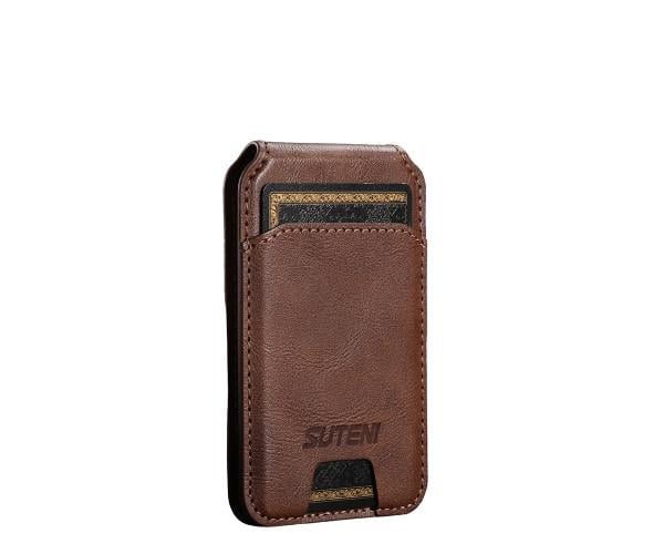 Кошелек-визитница кожаный SUTENI с поддержкой MagSafe Brown