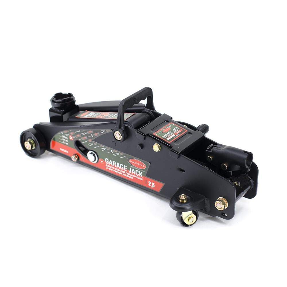 Домкрат подкатной ROCKFORCE 2,5 т с фиксацией в кейсе с резиновой накладкой (RF-TH22501C)
