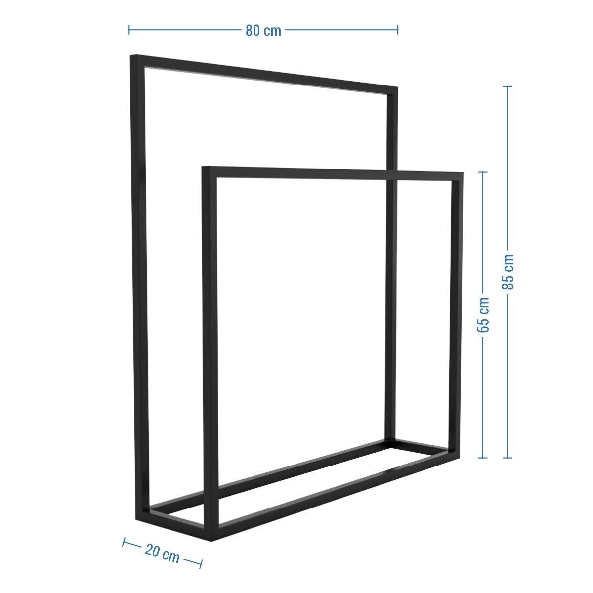 Стойка для полотенец Orizon LOFT двойная напольная 85х80х20 см Черный матированный - фото 4 Стойка для полотенец Orizon LOFT двойная напольная 85х80х20 см Черный матированный - фото 4