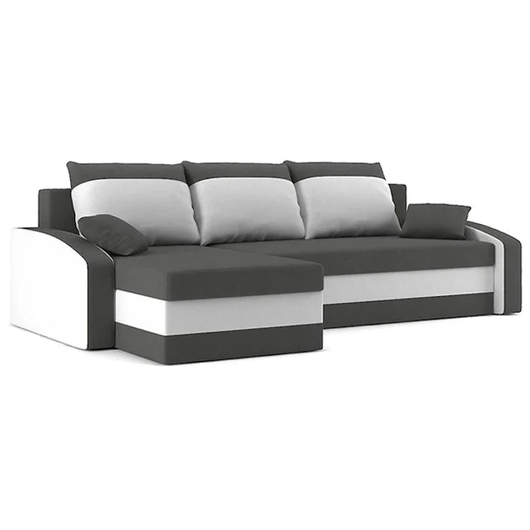 Диван угловой Хелвет 235х140 см Серый/Молочный (28118891)