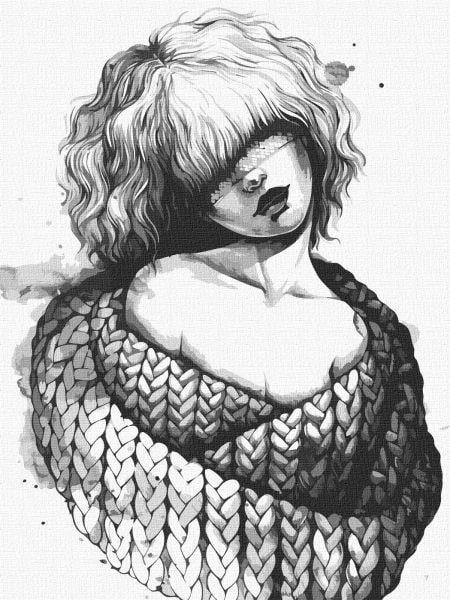 Картина по номерам Идейка Мечтительная незнакомка 30x40 см (KHO4950)