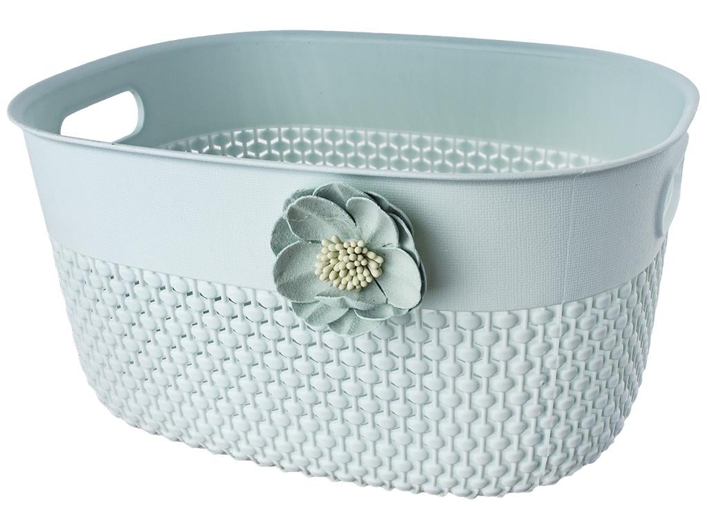 Корзина-плетенка с ручками 23,7х17,5х11,8 см Бирюзовый (MMS-R87973)