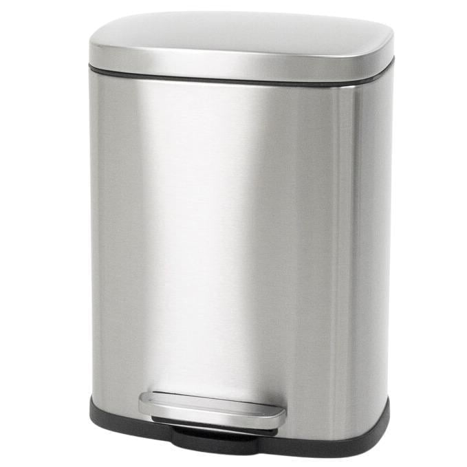 Ведро мусорное MIXXUS с плавным закрытием Bevel-TC0105 SS Color прямоугольное 5 л нержавеющая сталь (MI7086)
