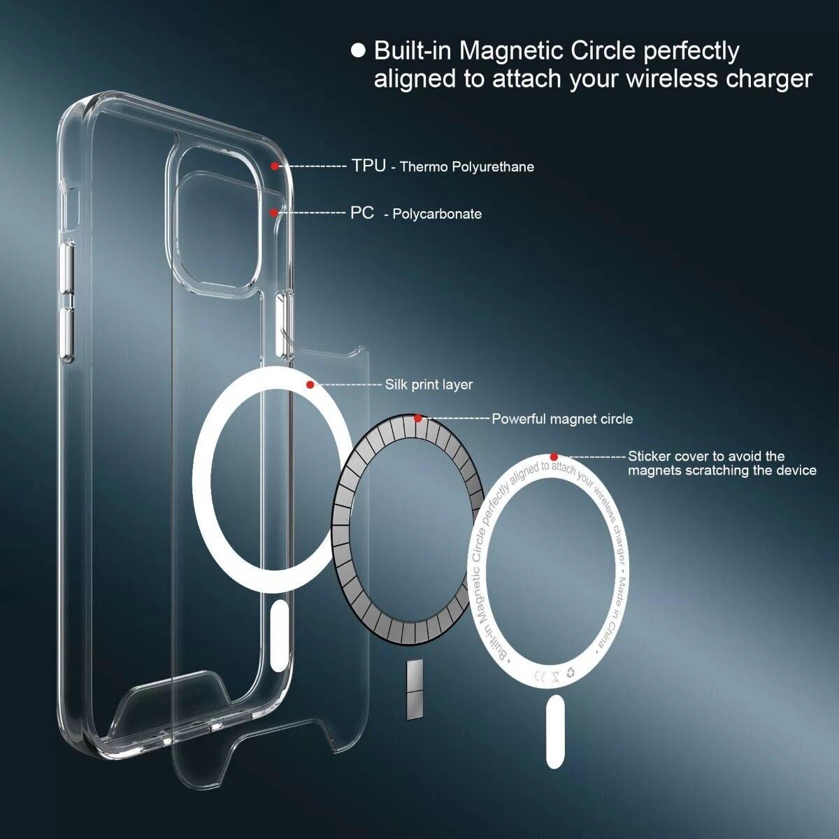 Противоударный Чехол Space Magnetic   для смартфона  Apple iPhone 14 Transparent - фото 3