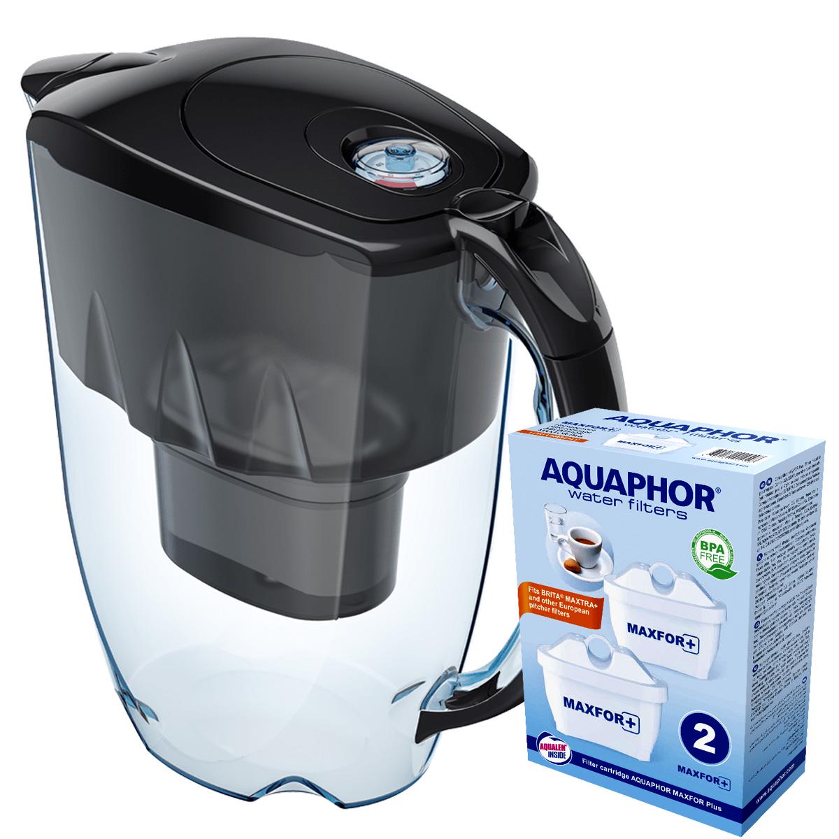 Фильтр-кувшин Аквафор Джаспер два картриджа Черный