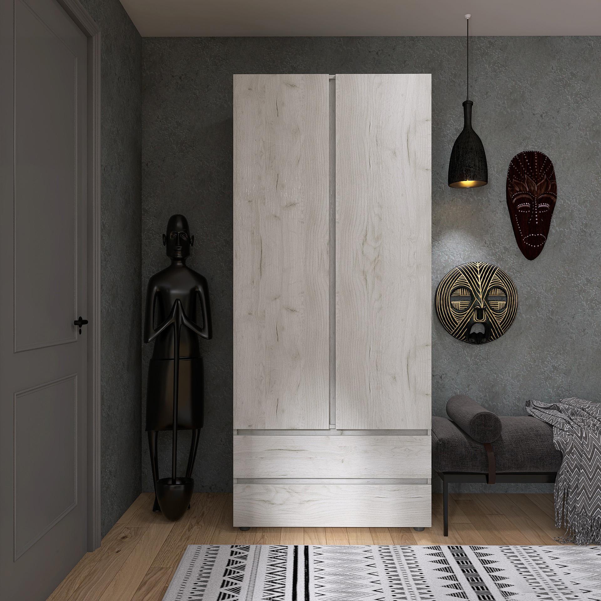 Шкаф распашной Эверест Лайт ШЛ-2 Крафт белый (210384)