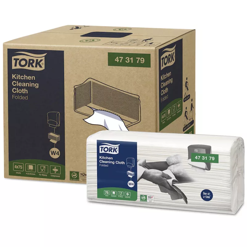 Нетканий протирковий матеріал Tork Premium для кухні 75 листів Білий (473179)
