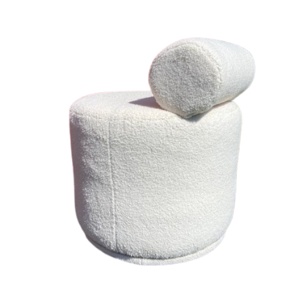 Пуф з підголовником Snail з поворотним механізмом 55x55x45 см Білий - фото 3