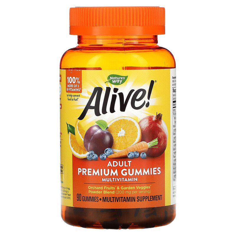 Мультивітаміни для дорослих та дітей Nature's Way Alive! Multi-Vitamin від 9 років 90 цукерок (1182977898)