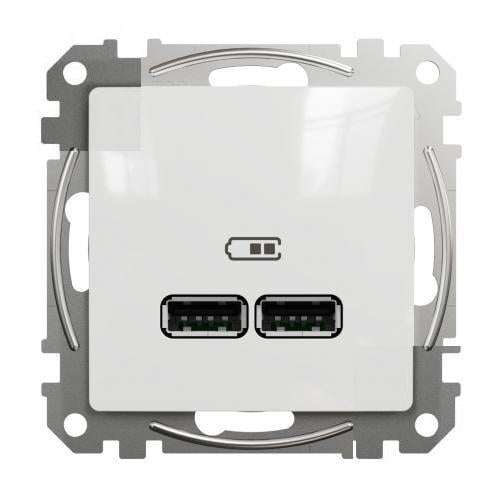 Розетка USB двойная Schneider Electric Sedna Белый (SDD111401)