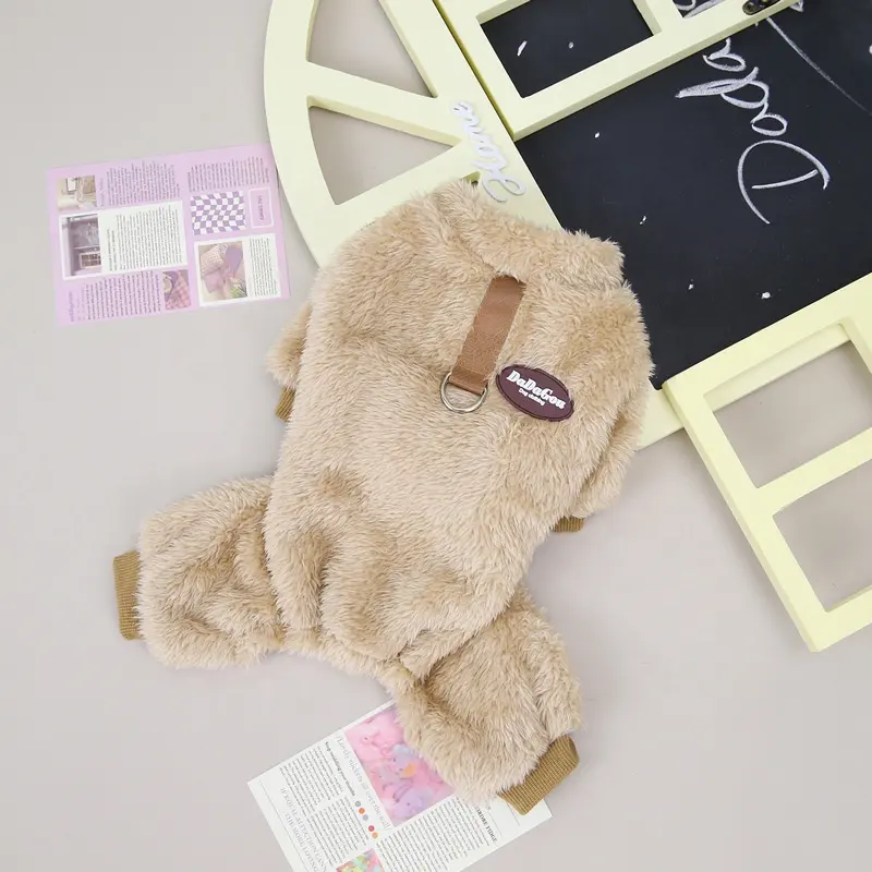 Комбінезон плюшевий для собак M00269-10 L Коричневий - фото 2 Комбінезон плюшевий для собак M00269-10 L Коричневий - фото 2