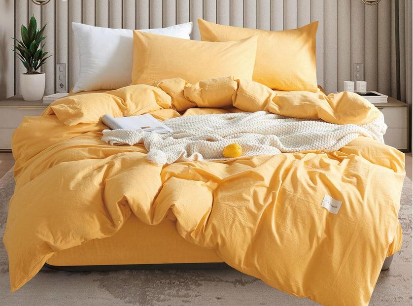 Постельное белье Vie Nouvelle Washed cotton евро на резинке вареный хлопок 200х220 см (W16E180)