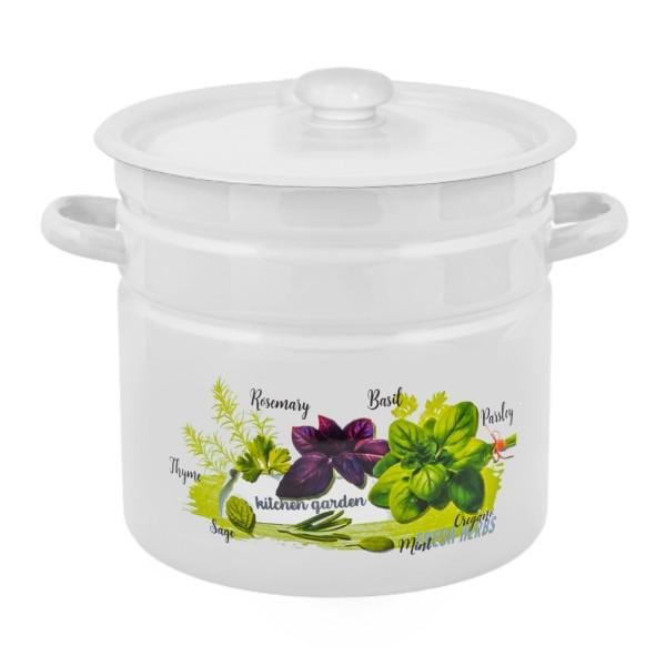 Кастрюля эмалированная Зелень фреш 12,0 л (13700)