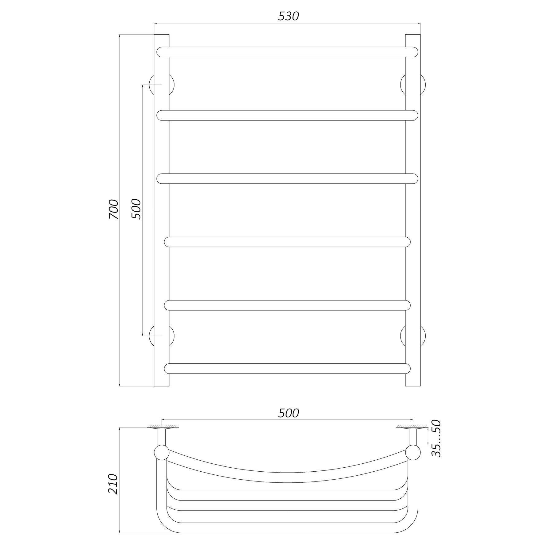 Полотенцесушитель UNIO LКD W 700-500-6 Лестница Каскад Дуга (20868) - фото 5 Полотенцесушитель UNIO LКD W 700-500-6 Лестница Каскад Дуга (20868) - фото 5