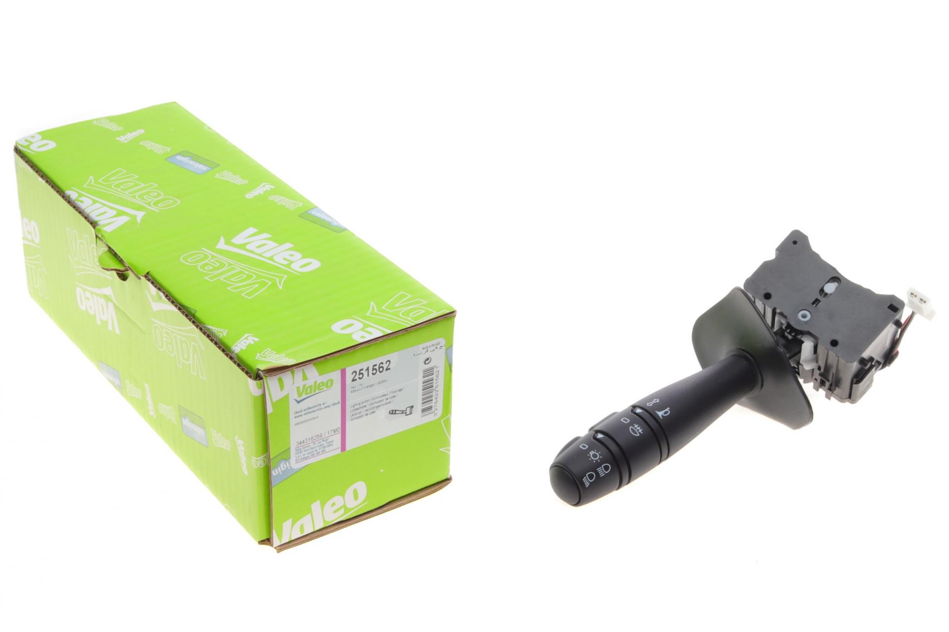 Перемикач підрульовий VALEO Renault Kangoo 97- L повороти/світло/туманки (251562)