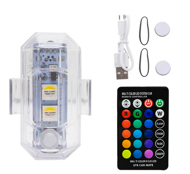 Маячок аккумуляторный с дистанционным управлением RGB LED (2858969338)