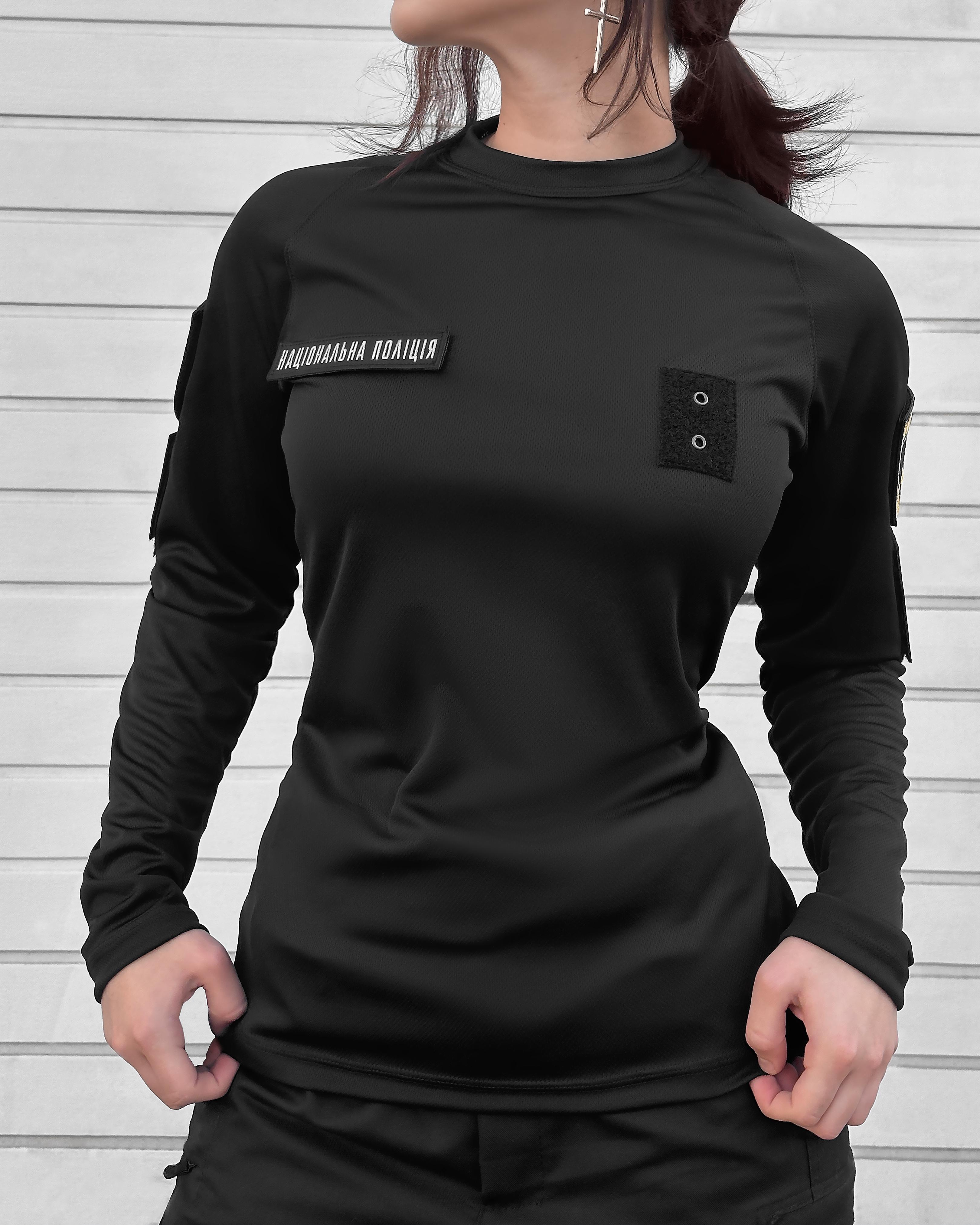 Кофта лонгслів жіноча Поліція XL Чорний (COF-6.XL)