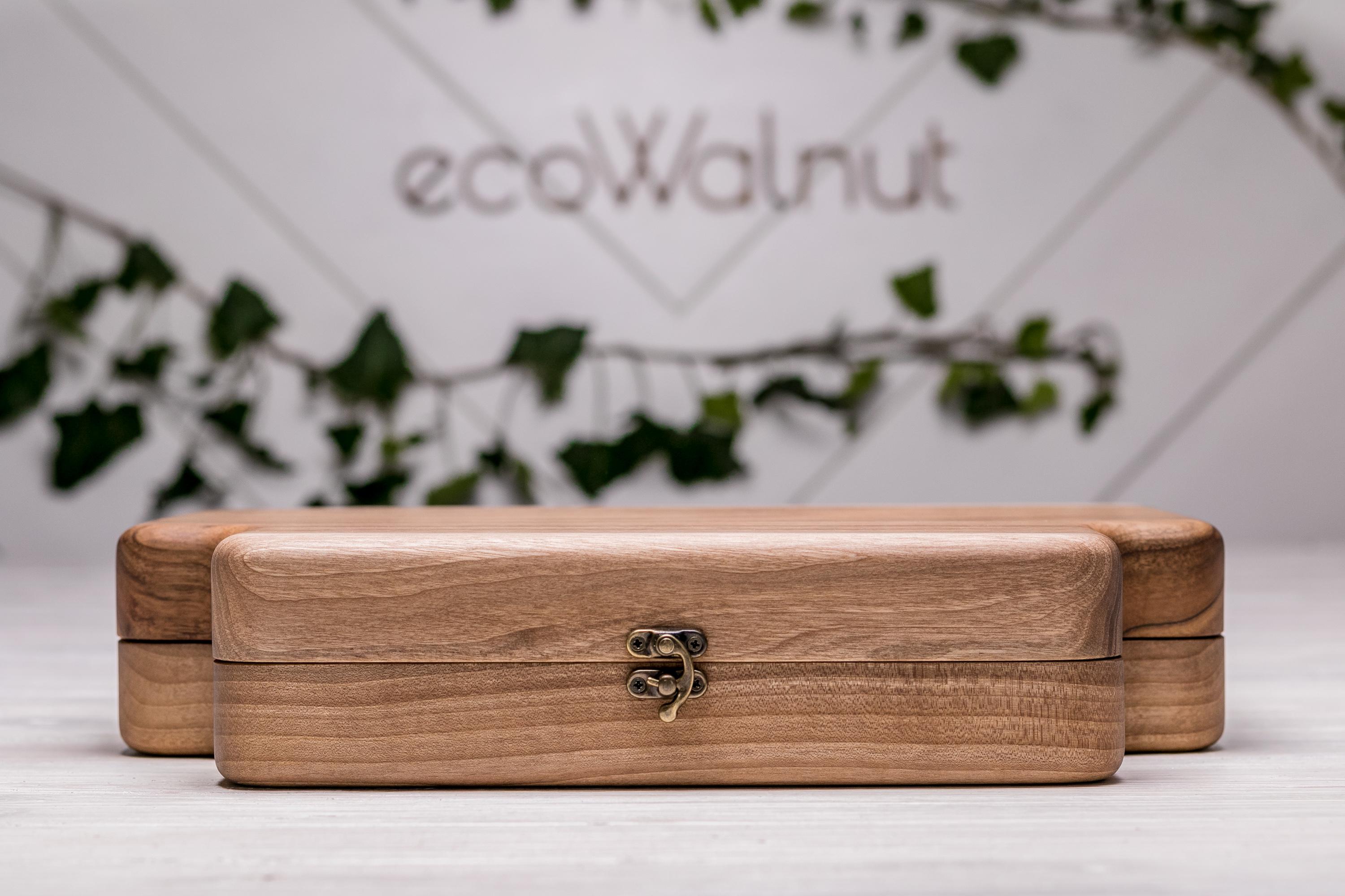 Шкатулка из дерева EcoWalnut для 11 часов с подушечками с деревянной крышкой (EB-14.11.2) - фото 6