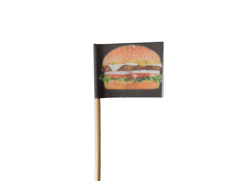 Топер для бургерів та оформлення страв Прапорець Black Burger 25 шт. (23572204)