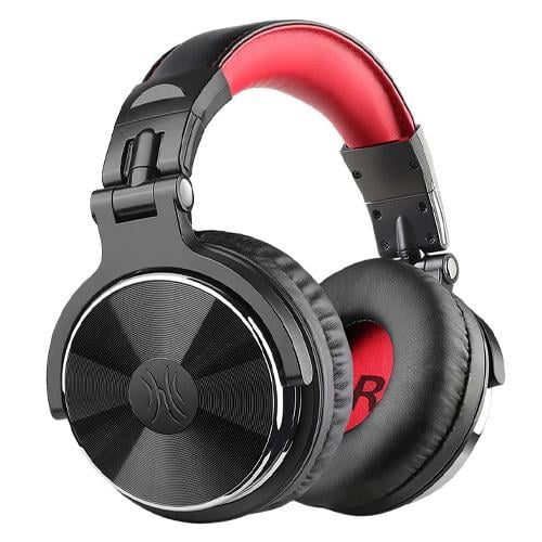 Наушники проводные OneOdio Studio Pro 10 складные с микрофоном Черно-красный (4082-d2508)