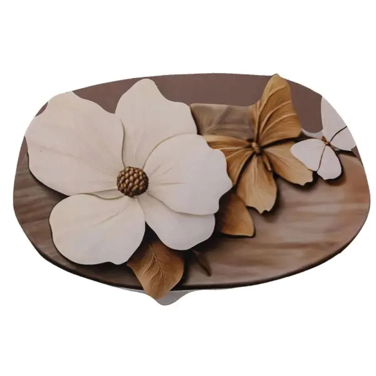 Коврик для ванной комнаты диатомитовый Petal Relief с 3D эффектом 58х38 см Коричневый (HP-42-35)