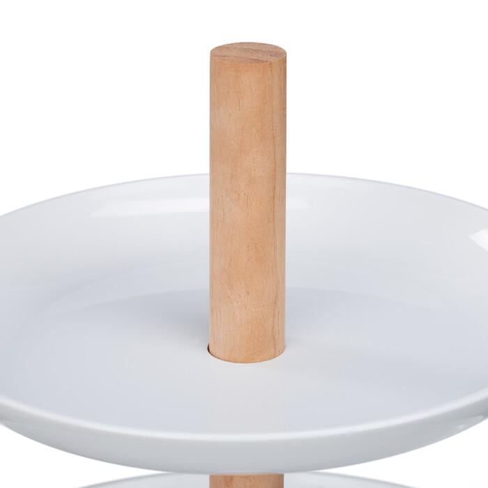 Подставка для торта Relaxdays 2-ярусная пластик и дерево - фото 6