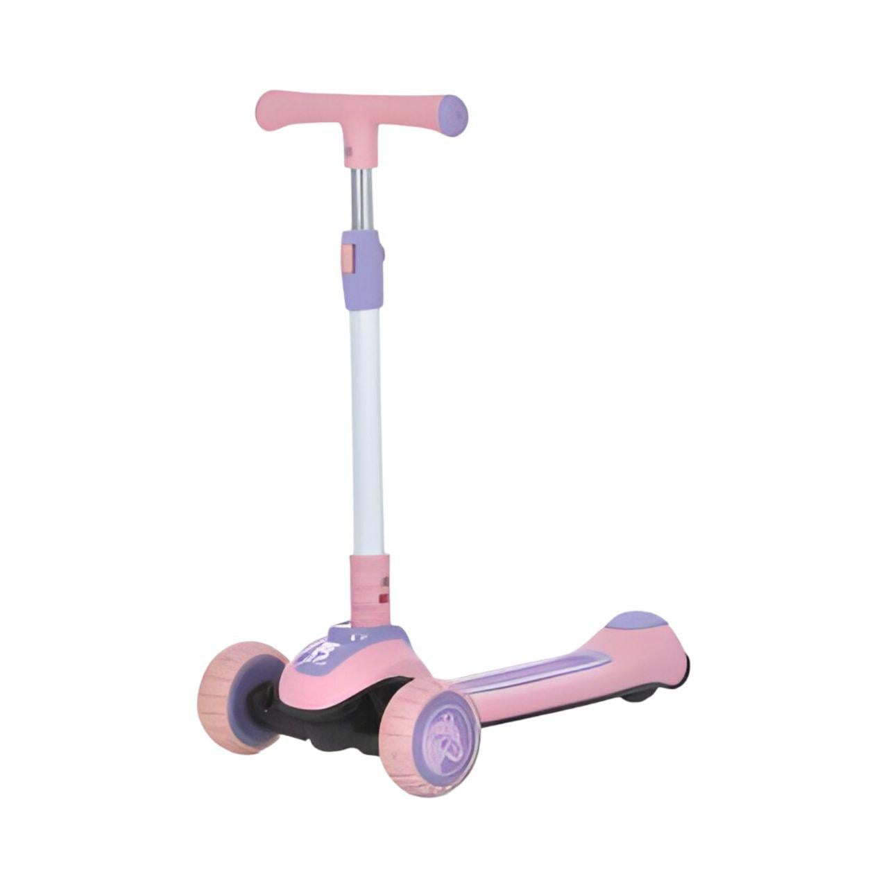 Самокат детский JR 3-094 со светящимися колесами и регулируемым рулем Розовый (26442131)