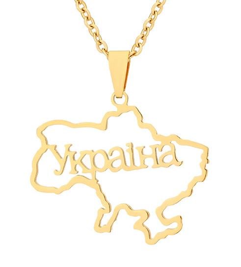 Підвіска кулон карта України 3х2 см (96)