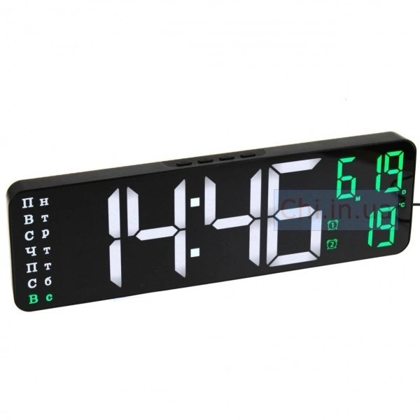Часы электронные SM 601/8766 с подсветкой настольные Черные (GR-05344)