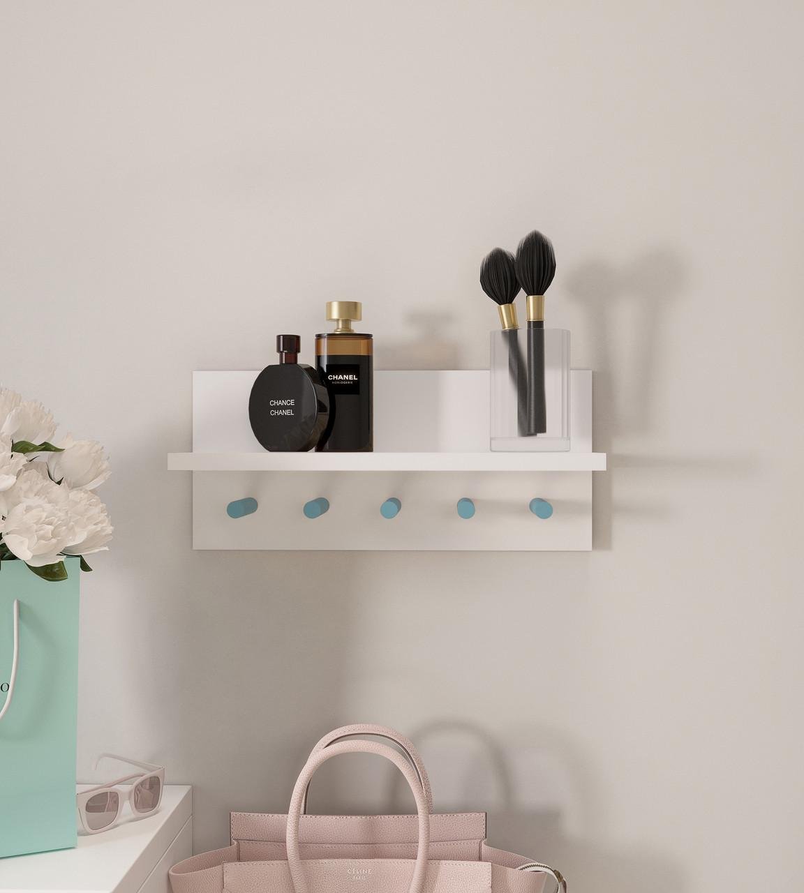 Ключница настенная W-3 400х116х180 мм Белый/Нагель Синий