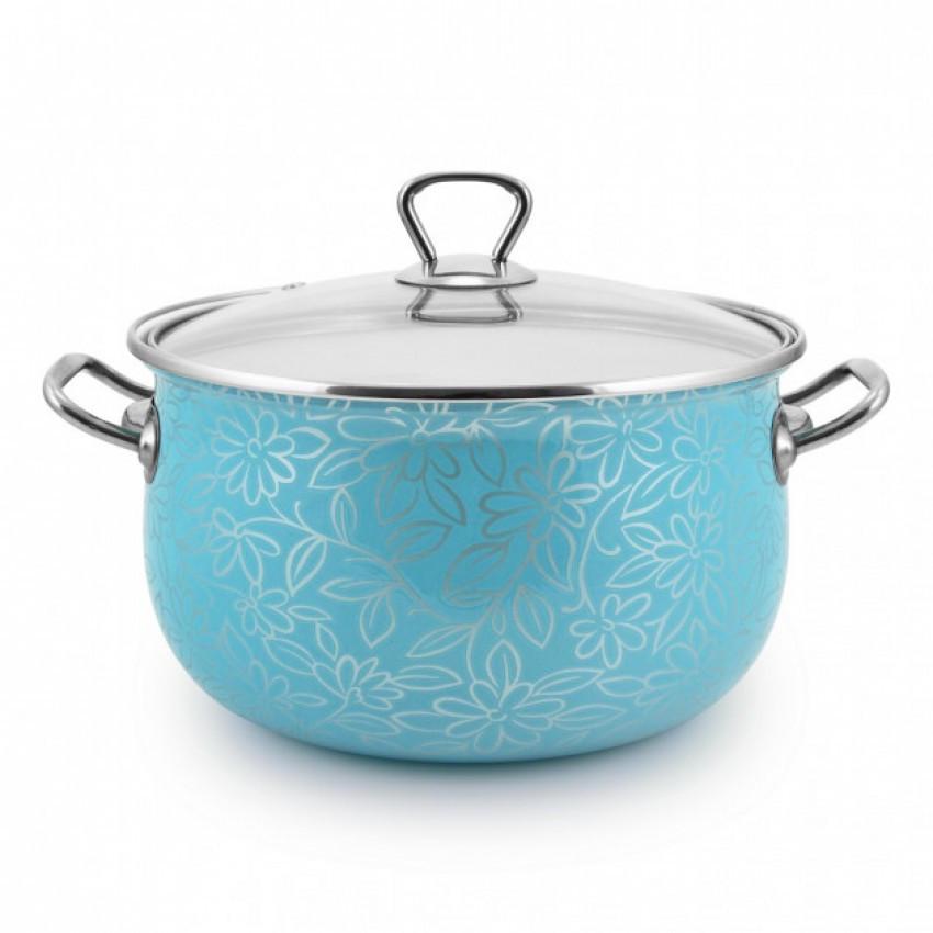 Каструля емальована Interos 2598-5,1ITR Ажур 5,1 л d 22 см Бірюзовий (1193139723) Каструля емальована Interos 2598-5,1ITR Ажур 5,1 л d 22 см Бірюзовий (1193139723)