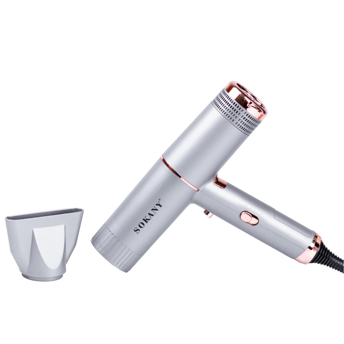 Фен для волос Sokany SK-2220 с концентратором Серебряный (SK2220) Фен для волос Sokany SK-2220 с концентратором Серебряный (SK2220)
