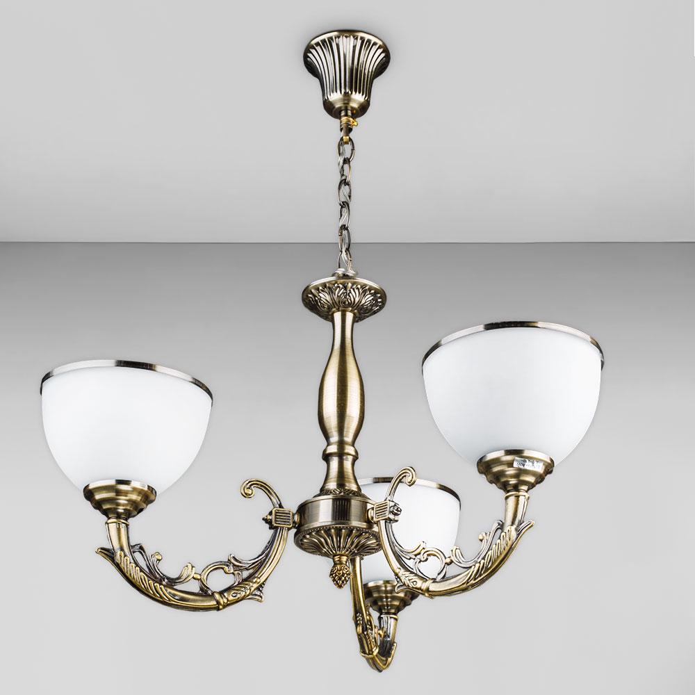 Люстра подвесная классика Light House DL-18577/3 Латунь/Белый