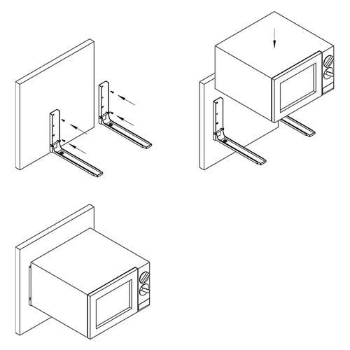 Крепление кронштейн Muller для микроволновой печи 2 шт. Белый (45660) - фото 5
