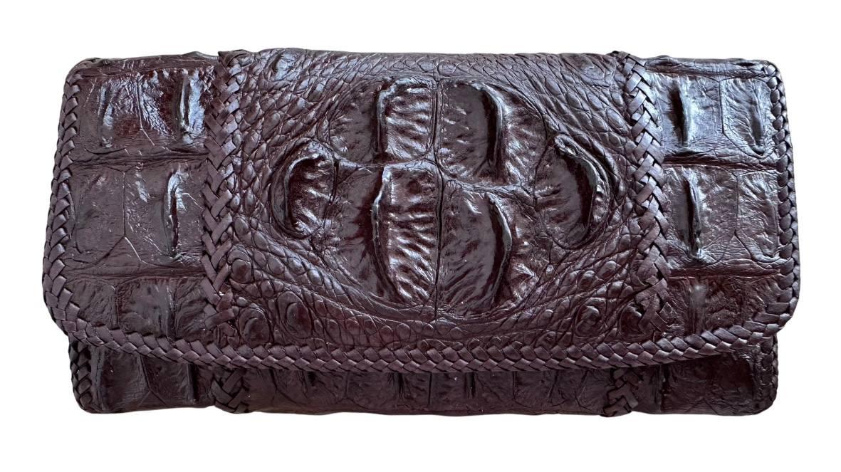 Кошелек женский портмоне из натуральной кожи крокодила Ekzotic Leather Коричневый (cw 125)