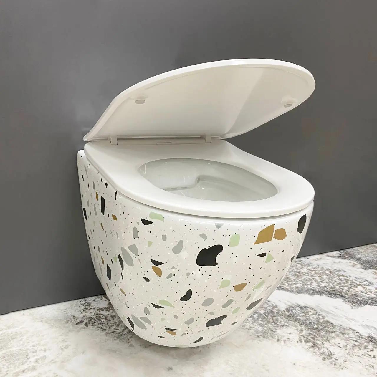 Унитаз подвесной VBI Vulcano Terazzo безобедочный 480x360 мм Белый (RM-VBI-020409) - фото 5 Унитаз подвесной VBI Vulcano Terazzo безобедочный 480x360 мм Белый (RM-VBI-020409) - фото 5