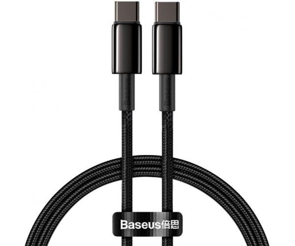 Кабель Data BASEUS Tungsten Gold Type-C to Type-C CAWJ040001 240W 1 м Black