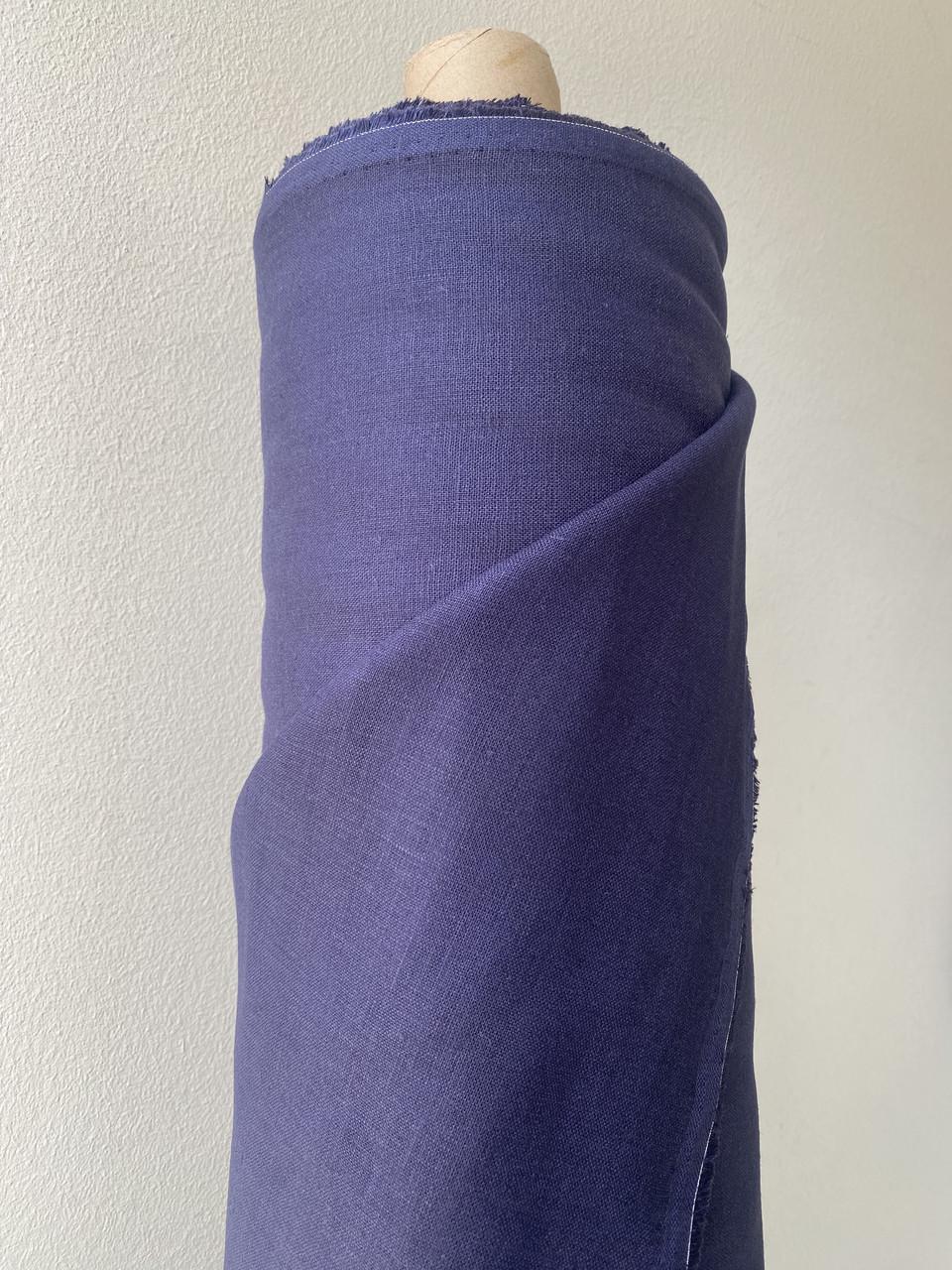 Тканина костюмна пом'якшена LINEN PLUS 100% льон 143 см 1607 Баклажановий - фото 5