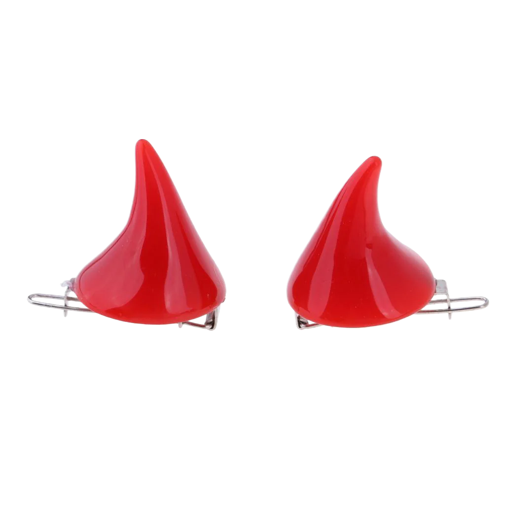 Заколки для волос в форме рожков чёртика 2 шт. Красный (29453)
