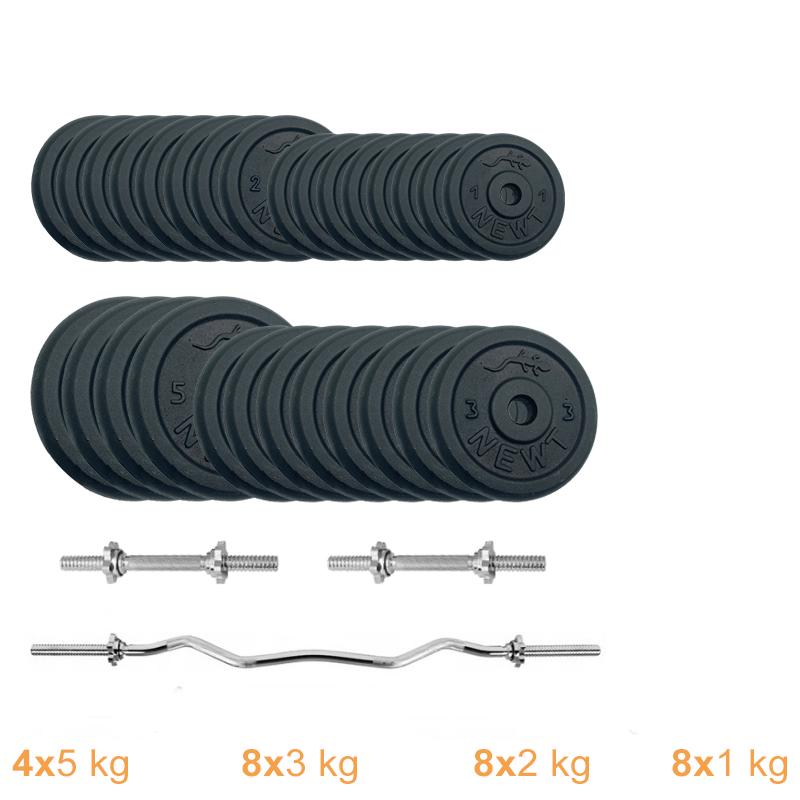 Набір штанг з гантелями Newt Gym Set-W Home 77 кг (NE-M-W-SET-77) - фото 2