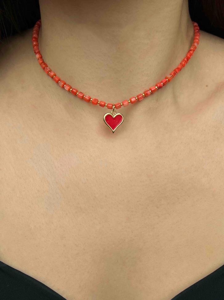 Чокер LeBijou с жемчугом с подвеской сердце (5024)