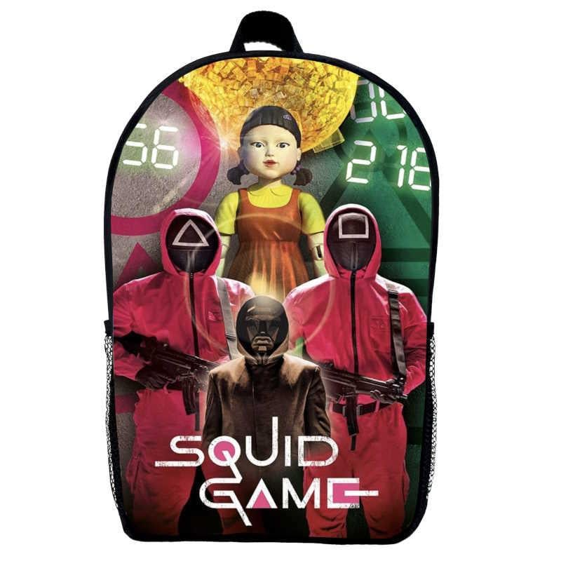 Школьный рюкзак с принтом Squid Game 06 39х27х14 см 14 л Черный (2501723187)