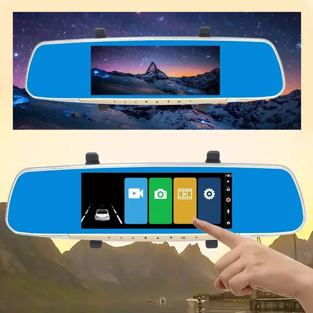 Зеркало заднего вида с видеорегистратором DVR V10 Full HD 7" - фото 2