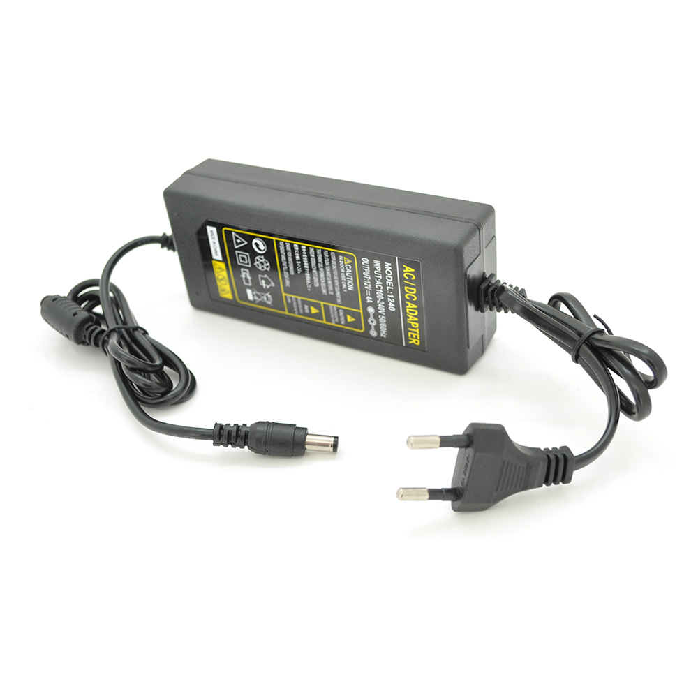 Адаптер живлення імпульсний VOLTRONIC YT-1204 для електроніки штекер 5,5/2,5 мм 12 В 4 А (24107)