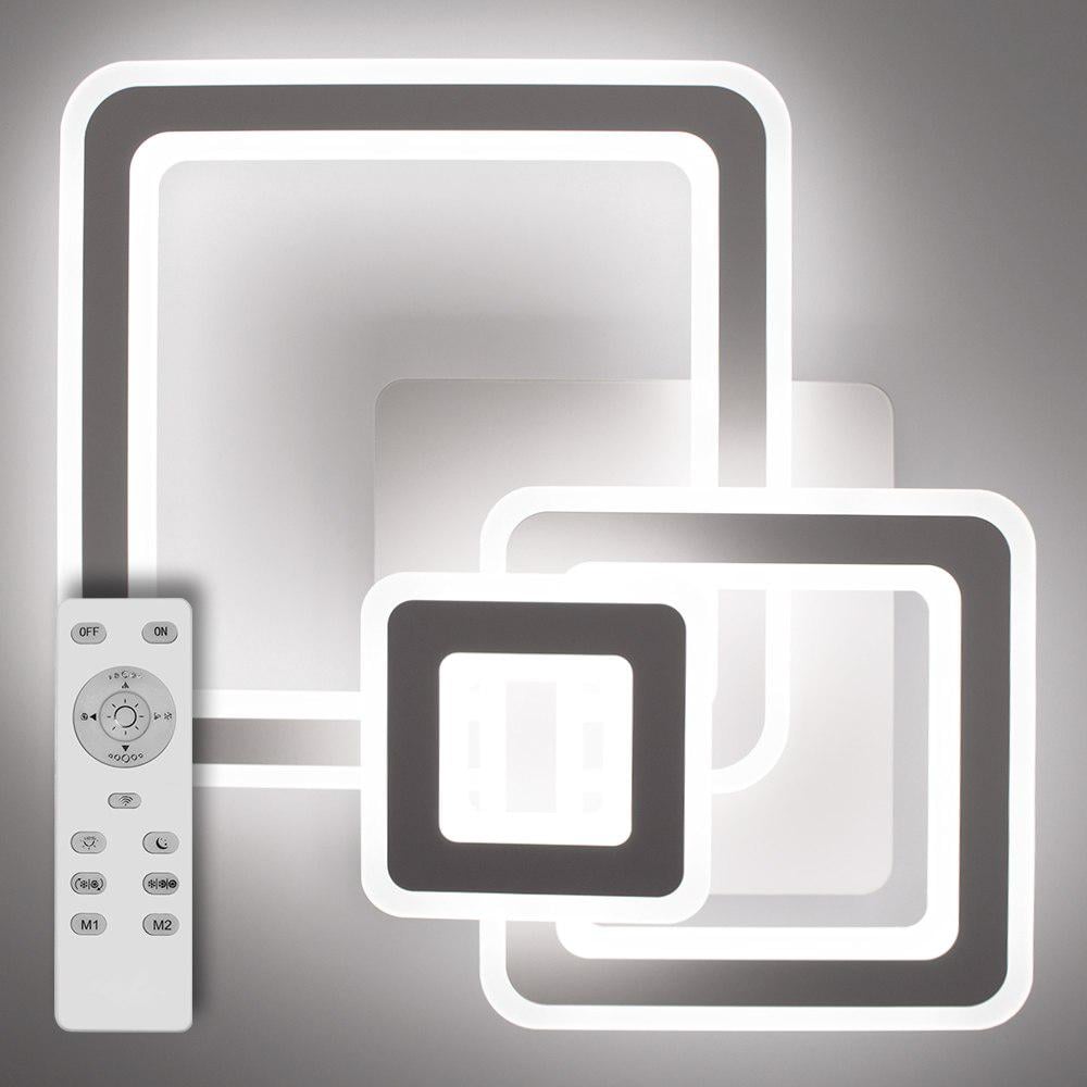 Люстра світлодіодна стельова Luminaria Triplex Square 124W S700/600 220V IP20 з пультом ДУ White (TRIPLEX SQUARE)