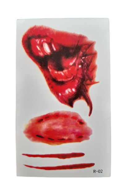 Тату временное Halloween 10х6 см Красный (R-02)