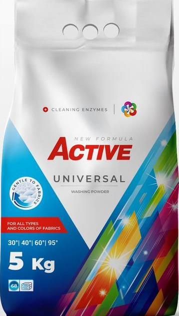 Стиральный порошок ACTIVE Universal 5 кг 68 циклов стирки (15608)